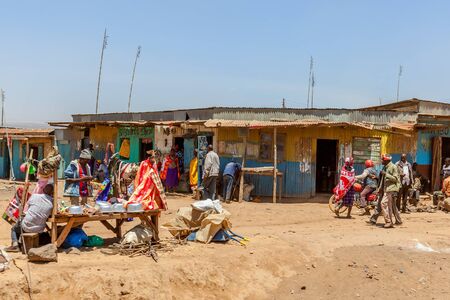 Street market in a small rural village in Kenyaのeditorial素材