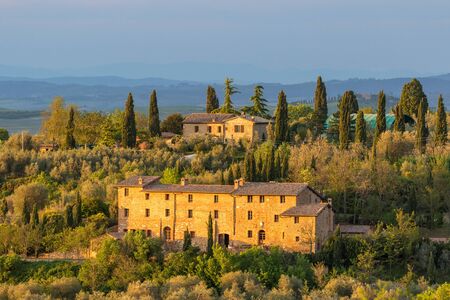Big house in the Tuscan countrysideの写真素材