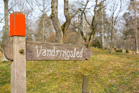 Hiking Trail sign in the pasture
