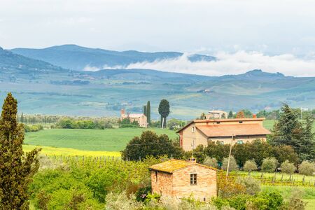 View of a valley in Italyの写真素材