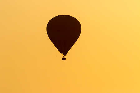 Air balloon in dawn lightの写真素材