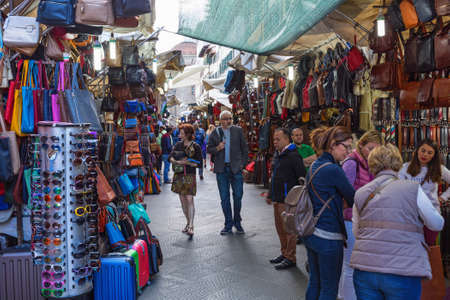 People in a street marketのeditorial素材
