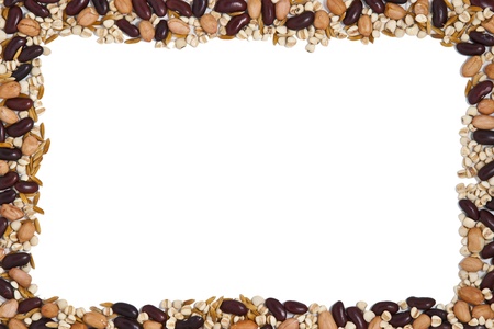 a frame of many types of grains on borderの写真素材