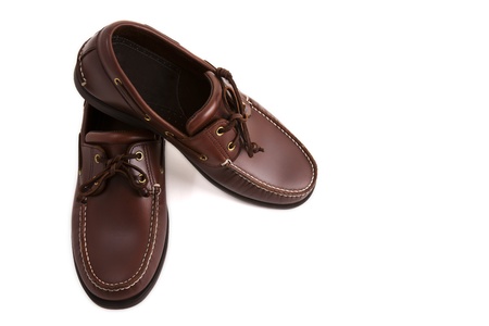 A new casual brown leather man shoeの写真素材