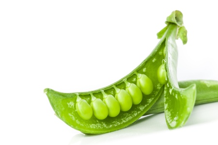 Close up of split sweet pea arranged on white background の写真素材