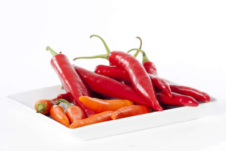 Red hot chili pepper on a white background