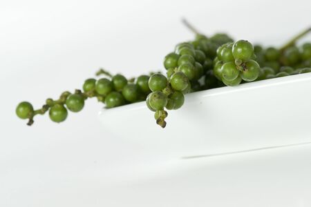 Fresh green pepper on white background 