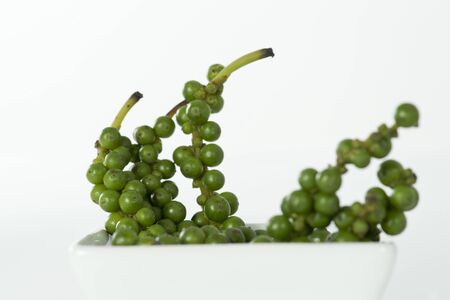 Fresh green pepper on white background の写真素材