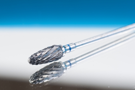 Close up Dental carbide bur tool, shallow depth of field の写真素材