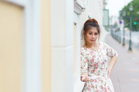 Young Asian woman outdoor portraitの写真素材