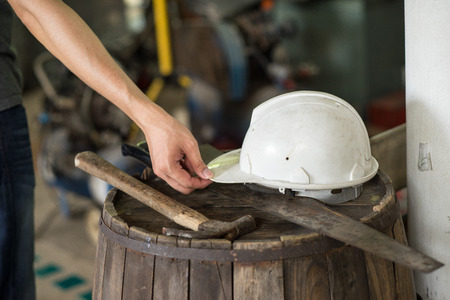 Carpenter tools at working spaceの写真素材