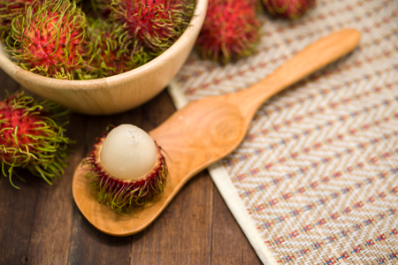 Fresh rambutan, tropical fruit.の写真素材