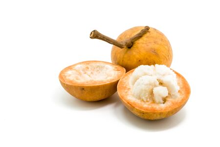 Santol fruit isolated on white background.の写真素材