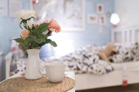 Blurred of bedroom for backgrounds uses.