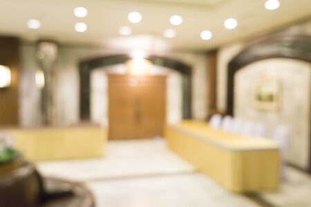 Blurred image of hotel hall for background use.の写真素材