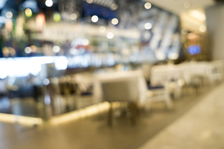 blurred image of restaurant or coffee shop for background use.の写真素材