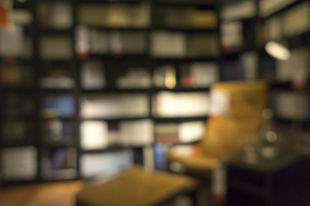 Blurred image of home library room for background designの写真素材