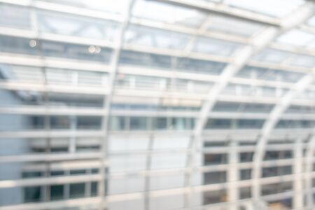 Blurred background image with beautiful architecture of modern airport, nobody at empty area.の写真素材