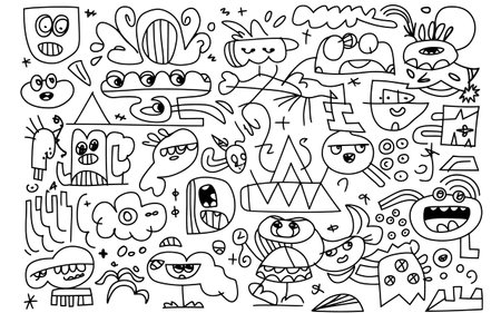 Abstract Doodle Art Pattern Illustrationのイラスト素材