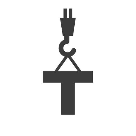Letter T Construction Template. Construction Crane Concept Symbolのイラスト素材