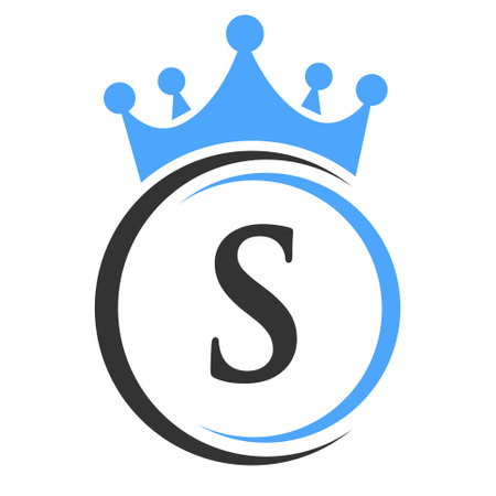 Letter S Elegant Crown Template. Royal Crown Luxury Sign  for Beauty, Fashion, Spa, Star Symbolのイラスト素材