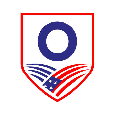 Letter O American Agriculture Template. Usa Agriculture On Alphabet O Conceptのイラスト素材