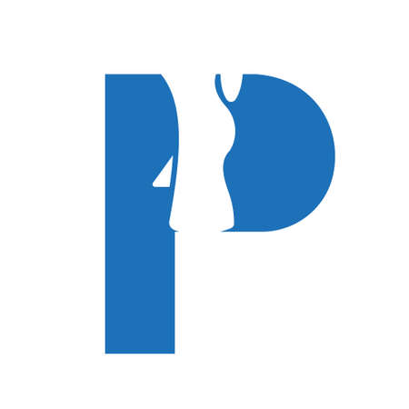 Letter P Foot Treatment Logo and Foot Surgery Logo Template Concept with Foot Careのイラスト素材