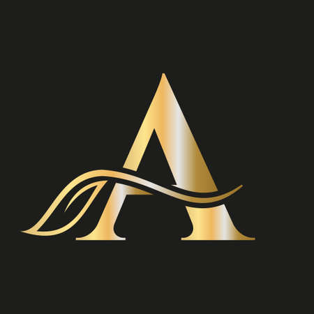 Letter A Beauty Flower Luxury Logo with Creative Concept Elegant, Beauty, Salon, Spa, Fashion and Yoga Sign Vector Templateのイラスト素材