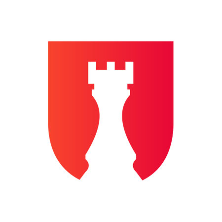 Letter U Chess Game Logo Design Vector Template. Chess Logo Type Symbolのイラスト素材