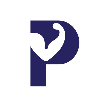 Letter P Fitness Logo Design . Sport Gym Logo Icon Design Vector Templateのイラスト素材