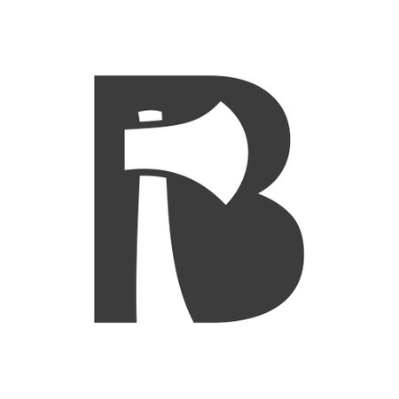 Initial Letter B Axe Logo Design Vector Template. Axe Logo Symbolのイラスト素材