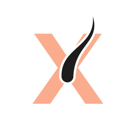 Initial Letter X Hair Treatment Logo, Hair Transplantation Logo Design Vector Templateのイラスト素材