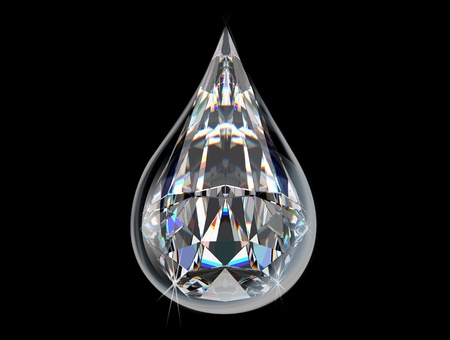 Diamond in Water drop.の写真素材