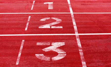 Athletics Track Lane Numbersの写真素材