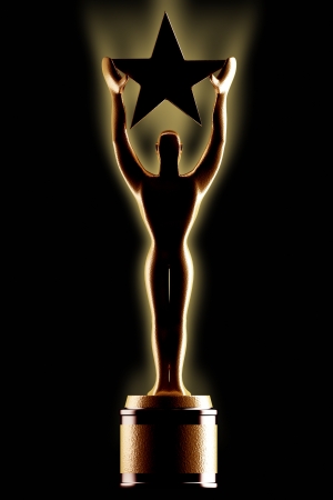 Holding A Gold Star Award, siluateの写真素材