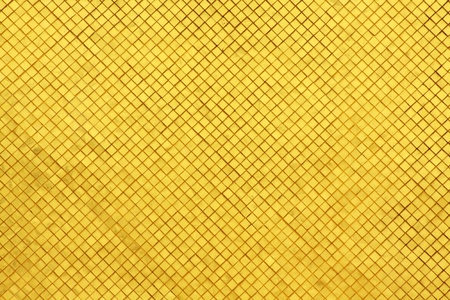 Golden tiled glasses mosaic background, Buddhist temple structure detail の写真素材