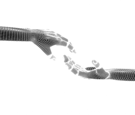 3d hands isolate on white background  