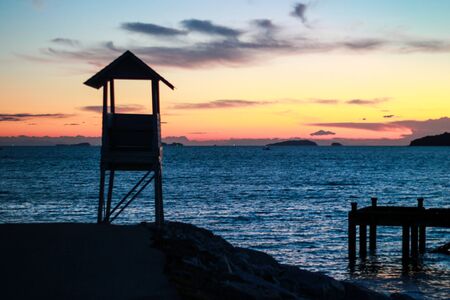 Lights Twilight time of sunrise in the morning at Khao Laem Ya National Park, Rayong.
