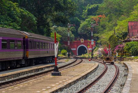 LAMPANG,THAILAND - April 24,2018 : Khun Tan Tunnel tunnel that cuts through the first and longest...