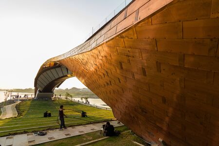 NAKHONSAWAN, THAILAND - December 10, 2019 : PA SAN, the new landmark of Pak Nam Pho Located at the...