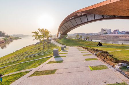 NAKHONSAWAN, THAILAND - December 10, 2019 : PA SAN, the new landmark of Pak Nam Pho Located at the cape of Yom Island The confluence of the Ping and Nan rivers The origin of the Chao Phraya River Nakhon Sawan Province.のeditorial素材