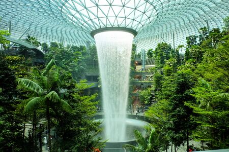 Singapore - July 28, 2019 - Jewel Changi Airport is a mixed-use development at Changi Airport in Singapore.のeditorial素材