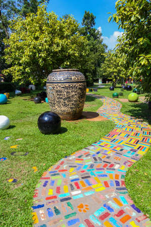 Interior garden decoration of TAO HONG TAI Ceramic Factory : November, 10, 2018 - Ratchaburi, Thailand.のeditorial素材