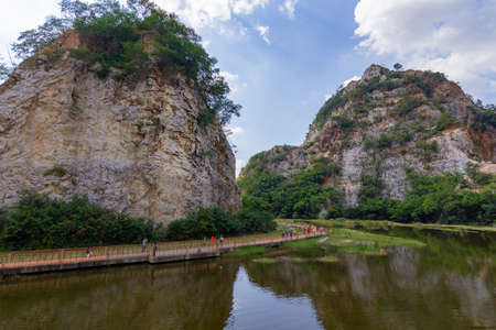 Rock park Khao Ngu : November, 10, 2018 - Ratchaburi, Thailand.のeditorial素材