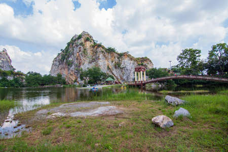 Rock park Khao Ngu : November, 10, 2018 - Ratchaburi, Thailand.のeditorial素材