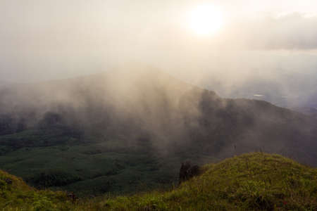 Pha Hua Sing with a view in the evening During the sunset, Doi Mon Chong, Chiang Mai.