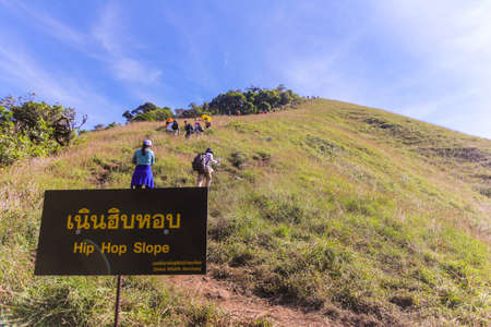 Tourists traveling to Doi Mon Chong : December 15, 2018 Chiang Mai, Thailand.のeditorial素材