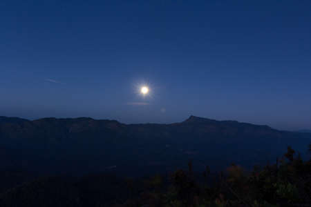Morning scenery On the summit of Mor La Ah Mountain overlooking the moon. And he Mulayit is far away, located in the Karen district of KNU.の写真素材