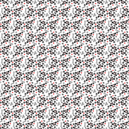 dog seamless patternのイラスト素材