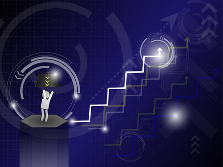People stress climp up Abstract Backgroundのイラスト素材